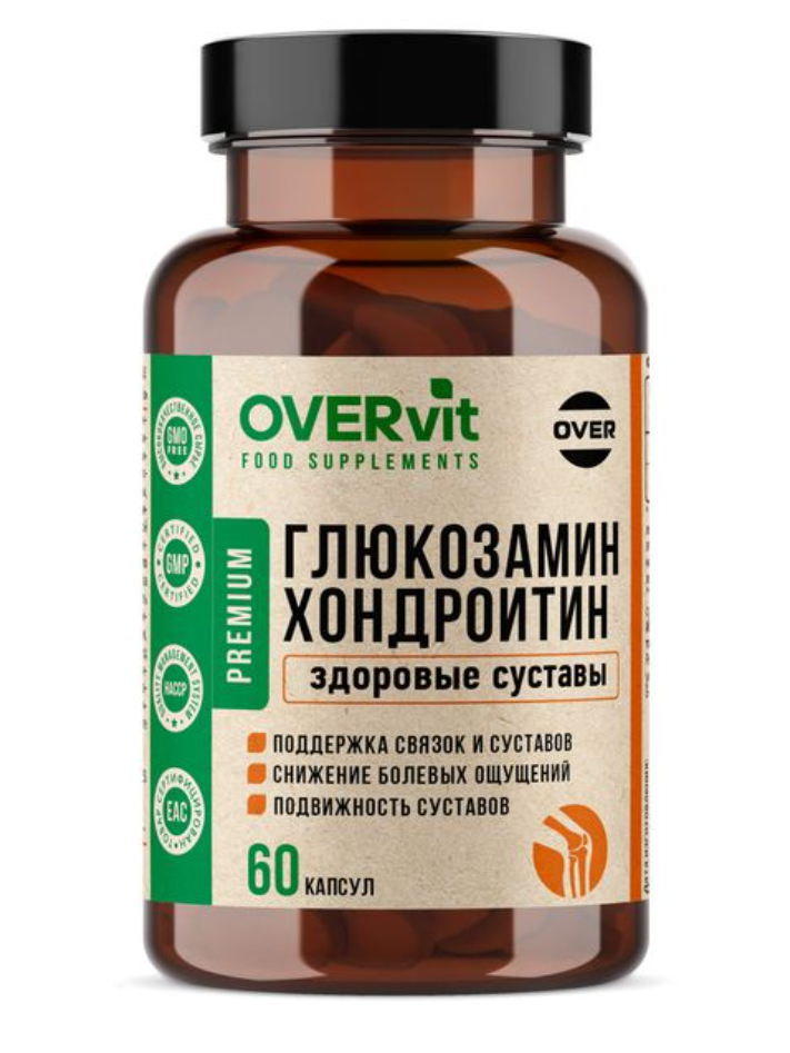 фото упаковки OVERvit Глюкозамин+Хондроитин