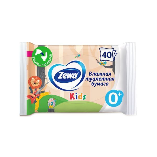 фото упаковки Zewa Kids влажная туалетная бумага