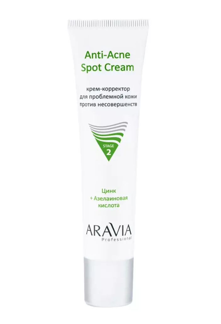 фото упаковки Aravia Professional Anti-Acne Spot Cream крем-корректор против несовершенств, крем, для проблемной кожи, 40 мл, 1 шт. фото упаковки Aravia Professional Anti-Acne Spot Cream крем-корректор против несовершенств