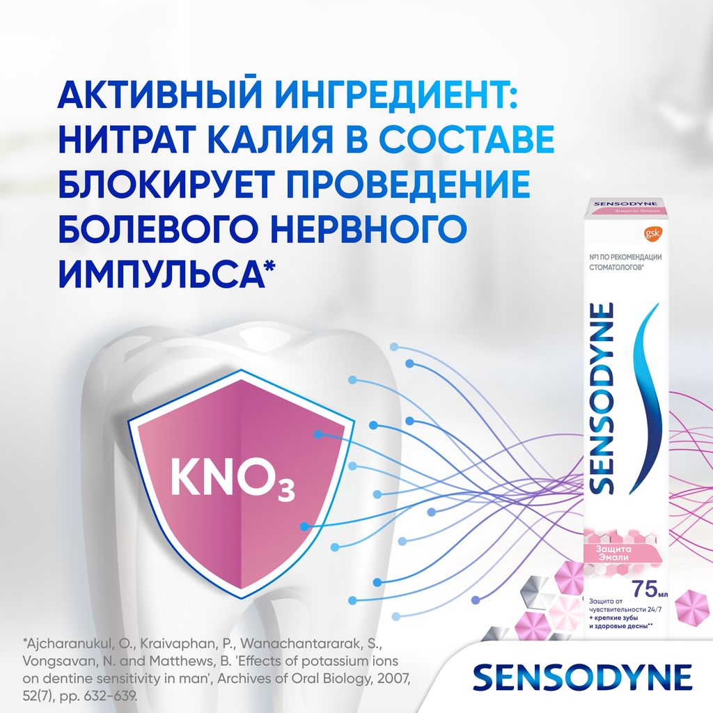 Зубная паста Sensodyne Защита эмали, паста зубная, 75 мл, 1 шт.