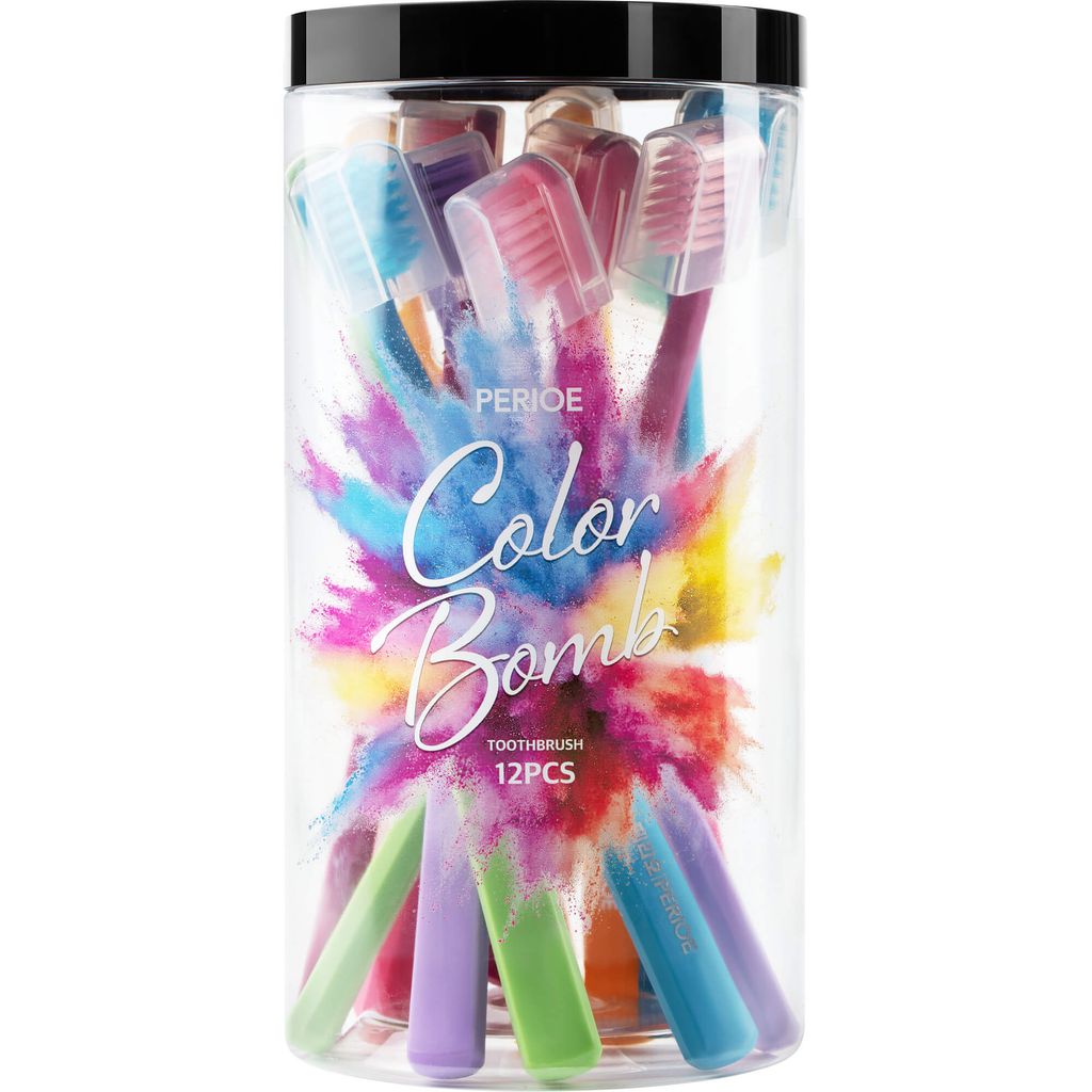 фото упаковки Perioe Colorbomb Зубная щетка, щетка зубная, 12 шт. фото упаковки Perioe Colorbomb Зубная щетка