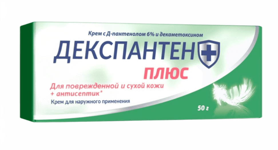 фото упаковки Декспантен Плюс крем с Д-пантенолом 6% и декаметоксином