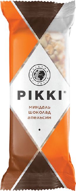 Pikki Батончик орехово-фруктовый Миндаль-Шоколад-Апельсин, батончик, 35 г, 1 шт.