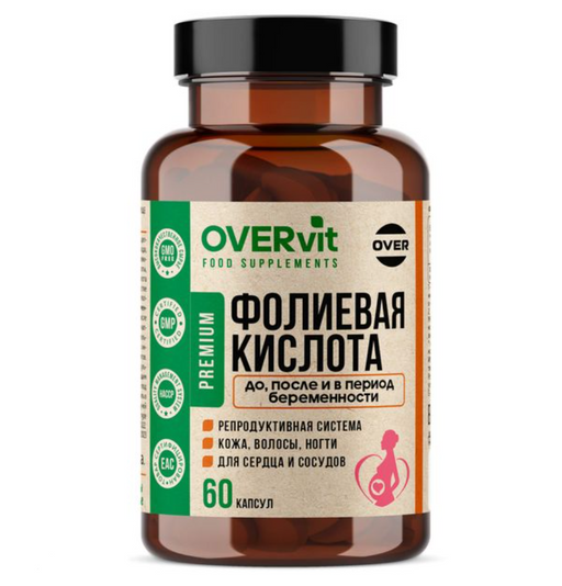 OVERvit Фолиевая кислота, капсулы, 60 шт.