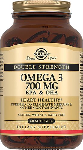 Solgar Двойная Омега-3 700 мг ЭПК и ДГК, 700 мг, капсулы, 60 шт.