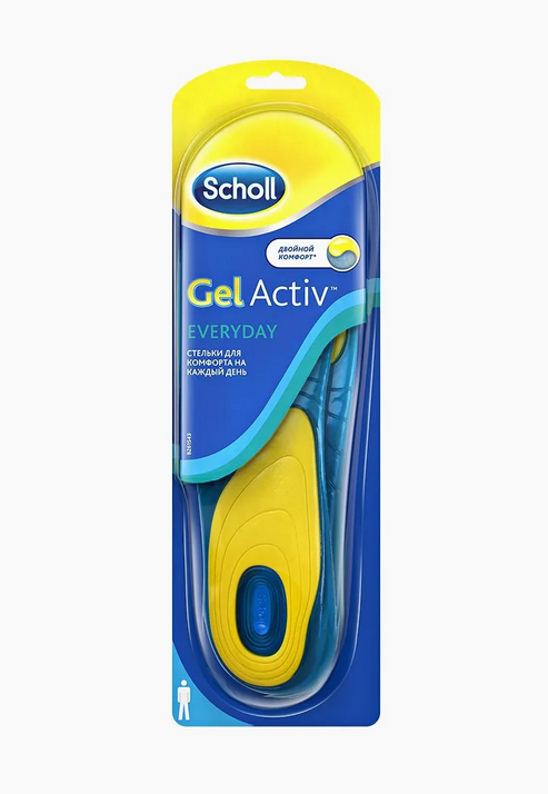 Scholl GelActiv Everyday стельки для комфорта на каждый день для мужчин, 40-46, 2 шт.