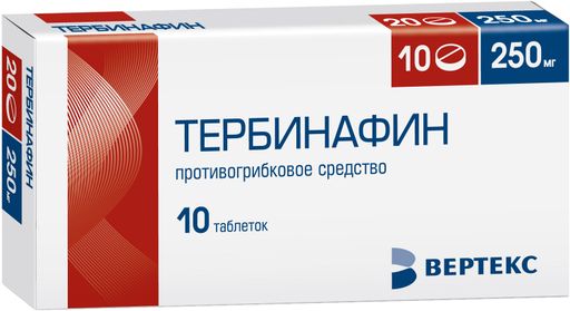 Тербинафин, 250 мг, таблетки, 10 шт.