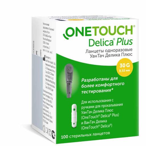 OneTouch Delica Plus ланцеты, 100 шт.