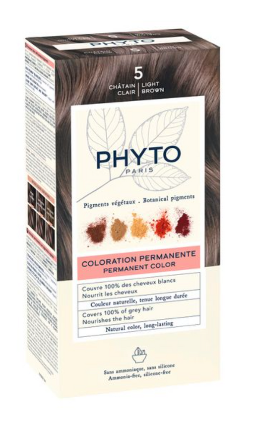 Phyto Paris Крем-краска для волос в наборе, тон 5, Светлый шатен, краска для волос, +Молочко +Маска-защита цвета +Перчатки, 1 шт.