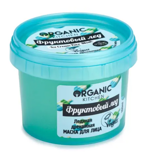 Organic kitchen маска для лица ледяная дренажная фруктовый лед, маска, 100 мл, 1 шт.
