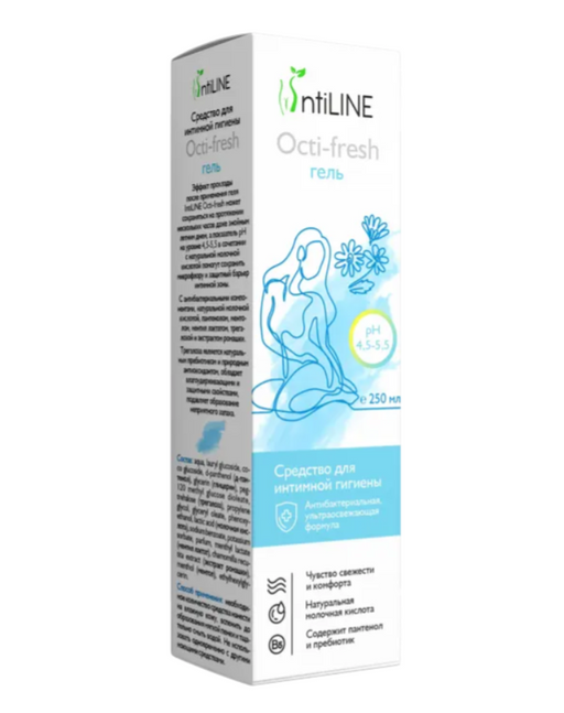 ИнтиЛайн Окти-фрэш Гель для интимной гигиены, средство жидкое косметическое, ультраосвежающая формула, 250 мл, 1 шт.