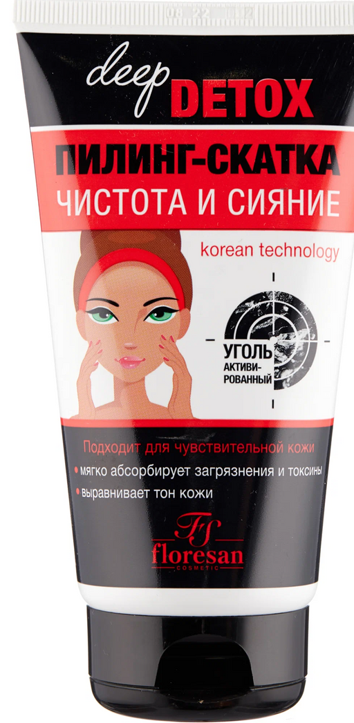 Floresan Deep Detox Пилинг-скатка очищение и сияние, 150 мл, 1 шт.