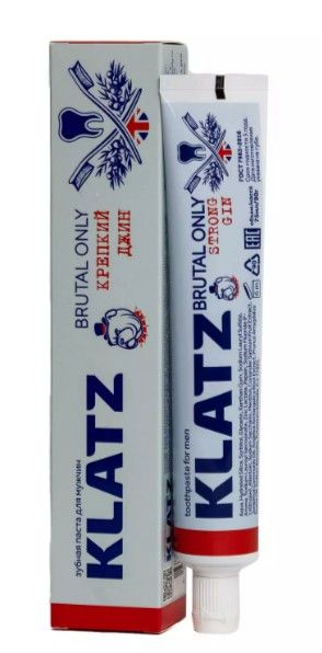 Klatz Brutal Only Зубная паста для мужчин, паста зубная, крепкий джин, 75 мл, 1 шт.
